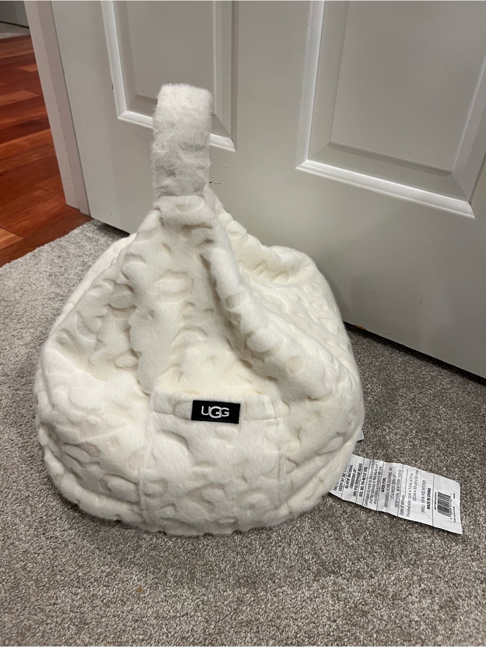 UGG Cream Plush Bean Bag Pillow